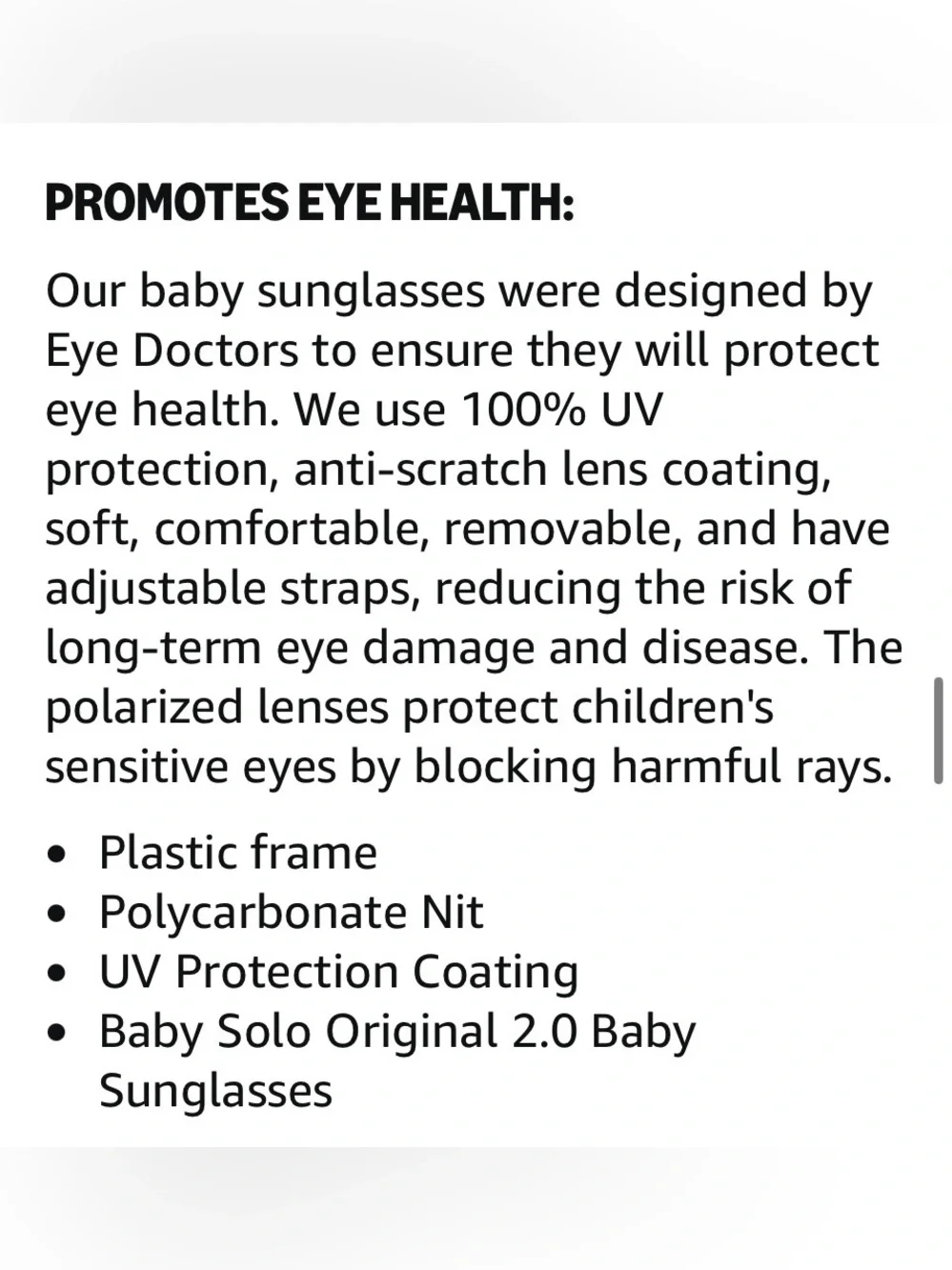 NEW Baby Solo Baby Sunglasses